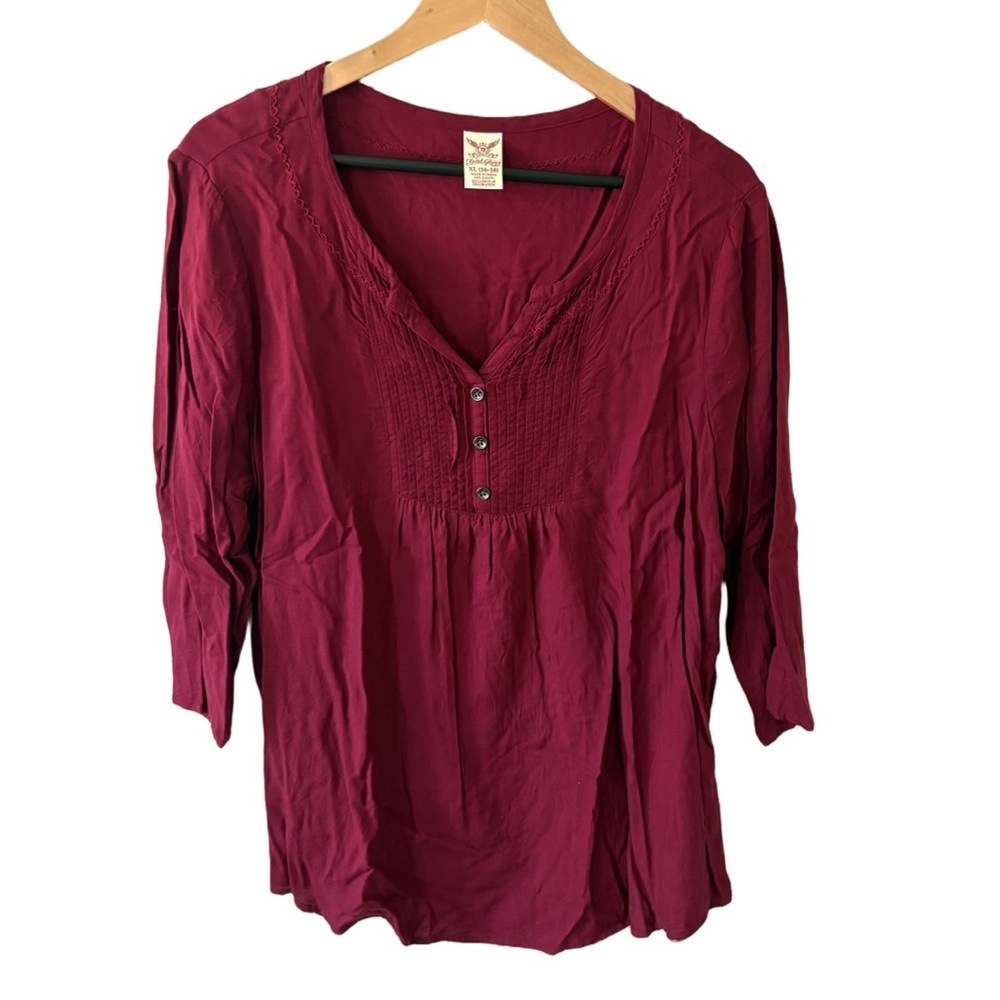 Faded Glory Deep Red Rayon Shirt